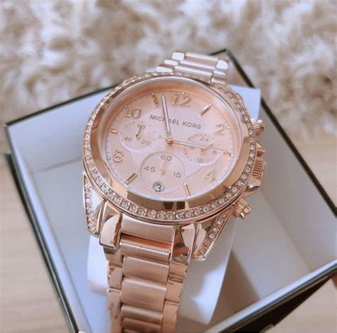 michael kors women's chronograph blair white and gold|michael kors rose gold.